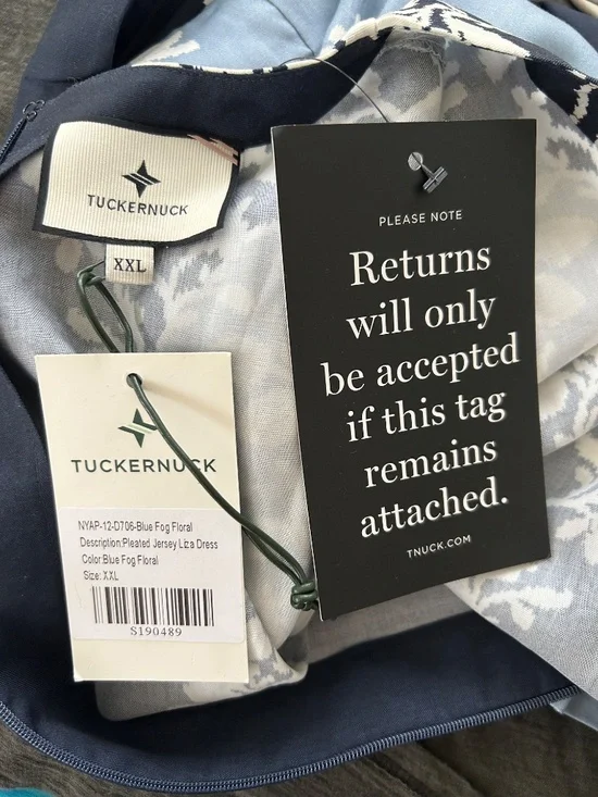 NWT Tuckernuck Blue Fog Pleated Liza Dress Floral XXL Tencel Lightweight Spring - Picture 7 of 11